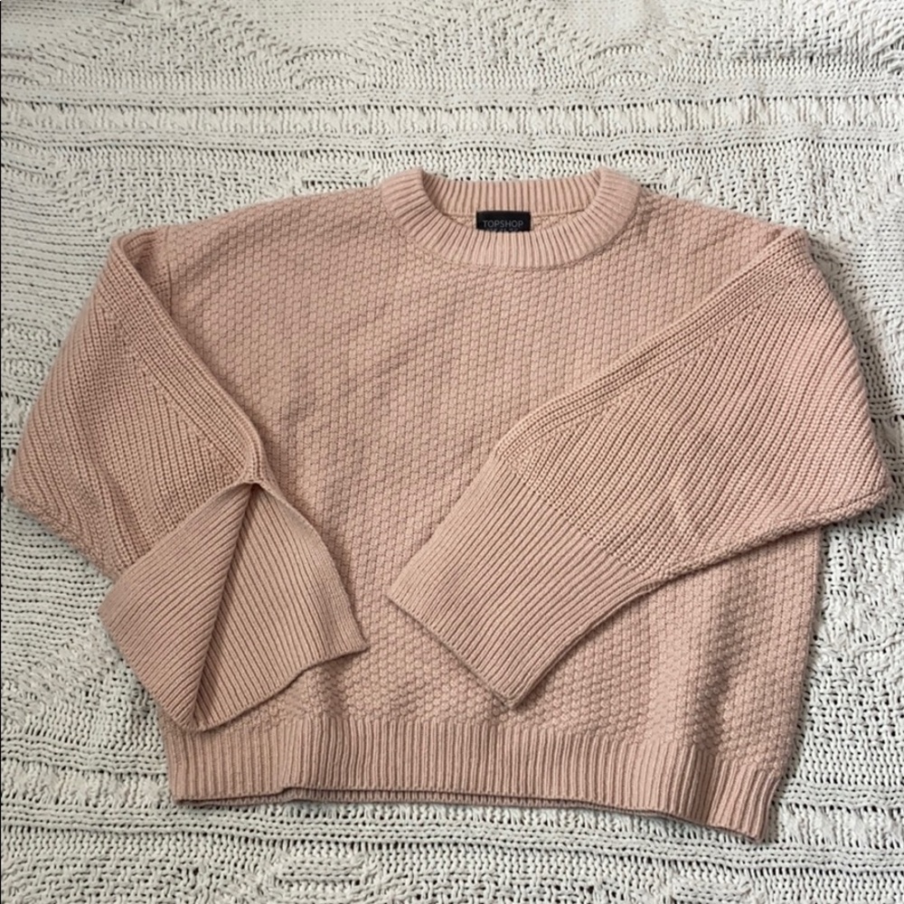 Topshop pink cable knit sweater